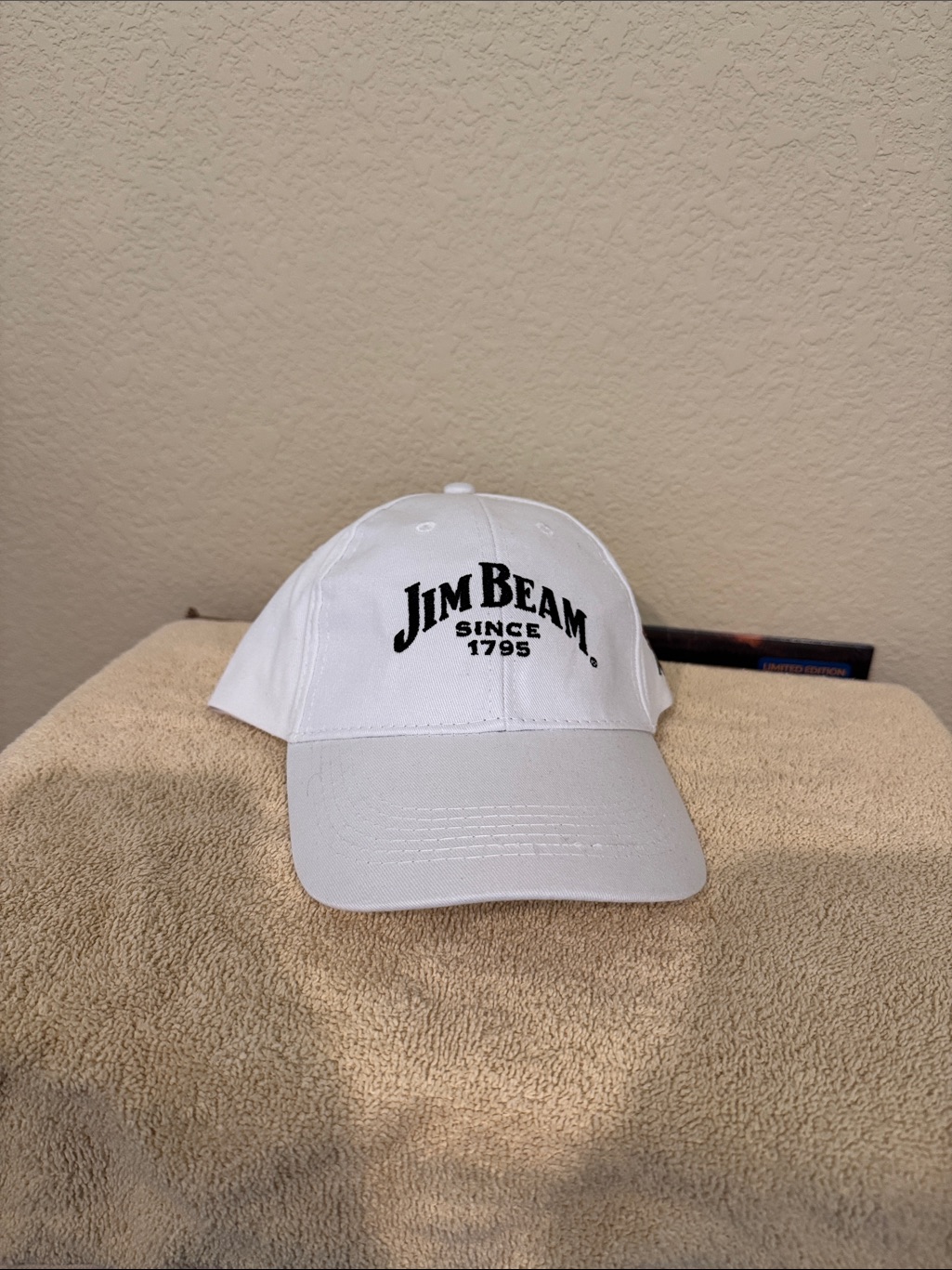 Jim Beam White Embroidered Logo Baseball Cap